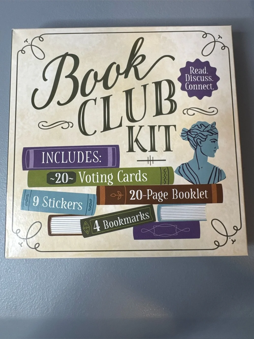 Book Club Kit - Decorative Book Box with Stickers & Bookmarks readers gift